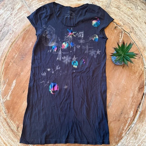 ALLSAINTS Spitalfields Black Skull Embellished Tank Dress Long Tunic - Picture 3 of 7